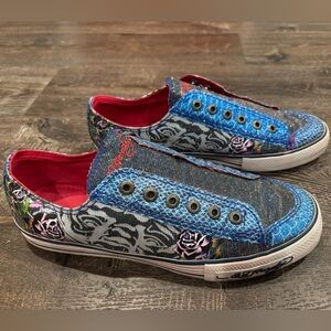 Don Ed Hardy Y2K Tattoo Sneakers Sparkle Low Top 2000s